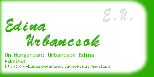 edina urbancsok business card